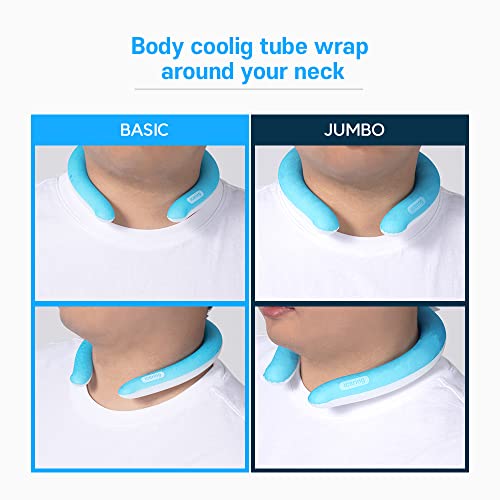 Mpac+ Cooling Neck Wrap | Wearable Personal Air Conditioner for Summer, Hot Weather | Freeze Below 64°F | Cold Ice Pack Gel for Outdoor Workers (Basic Sky Blue)