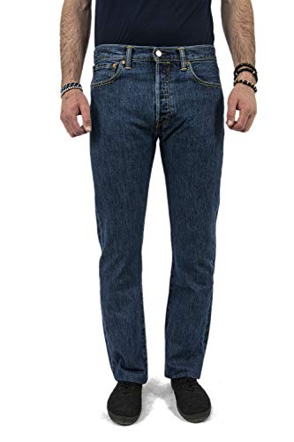 Levi's Mens 501 Regular Straight-Leg Denim Jeans Blue Size 32 Length 32