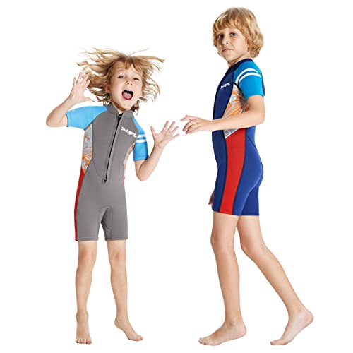 Heavyoff Roupa de mergulho infantil para meninos e meninas, 2,5 mm neoprene completo roupa de banho