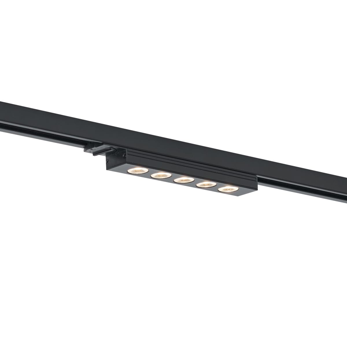 Qazqa Black Led Modern Rail Track Light, Track Light - Iconic Tsiri - Integrated Led, 3000K, Warm White, Dimmable, 24Cm, Office And Kitchen