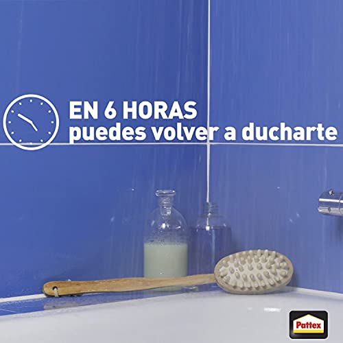 Miniatura 7 de Pattex Baño Sano Re-New, Silicona Blanca Para Unas Juntas Limpias En Sencillos Pasos, Silicona Resistente Al Moho Rápida, Sellador De Juntas De Cocina Y Baño, 1x80 Ml