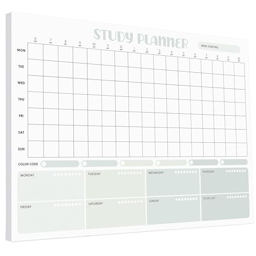 A4 Large Study and Revision Planner Pad for Students – 6am to 10pm Timeslots for Precise Planning - To Do List Notepad Organiser – Day and Weekly Desk Planner for Productivity – 50 Thick Sheets