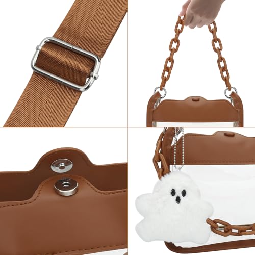 Image of Clear Bag Stadium Approved, Small Crossbody Bag for Concerts Sports Events, Clear Clutch Purses for Women