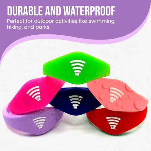 Image of Kids ID Bracelet - Fitted NFC Safety Wristband, Slip-On Child ID Band for Emergency Contact Info, Waterproof Silicone, Not GPS, Wear on Wrist or Ankle, Ideal for Theme Parks, Travel & Beaches