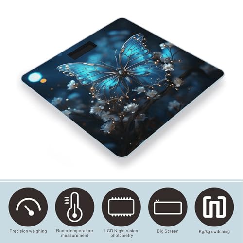 Báscula digital corporal Blue Butterfly and Moon de alta precisión miniatura 3