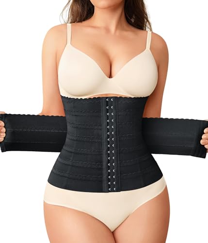 LODAY Waist Trainer for Women Corset Shapewear Tummy Control Faja Body Shaper Waist Cincher(Black,Medium)
