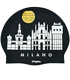 IMSPIRA Gorro Natacion Hombre Silicona Milano Gorro Piscina Adulto Nino Gorra Natacion Mujer Original Ciudad Italiana Diseno Urbano Entrenamiento intensivo Sport aquagym Accesorios Waterpolo