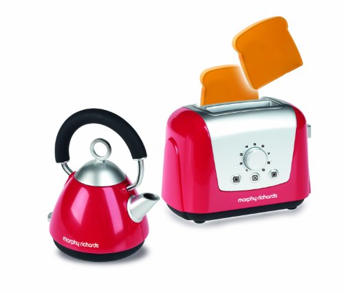 CASDON Morphy Richards Toaster & Kettle | Interactive Toy Toaster & Kettle for Children Aged 3+ | Looks Just Like The Real Thing for Endless Fun, Red #1