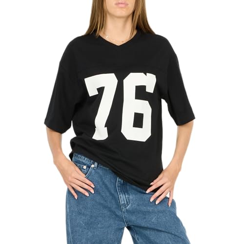 Forever 21 Women's Oversized Jersey T-Shirt – Vintage-Inspired Graphic Tee, Relaxed Fit Streetwear Style, Short Sleeve 100% Cotton Top for Casual Everyday Outfits