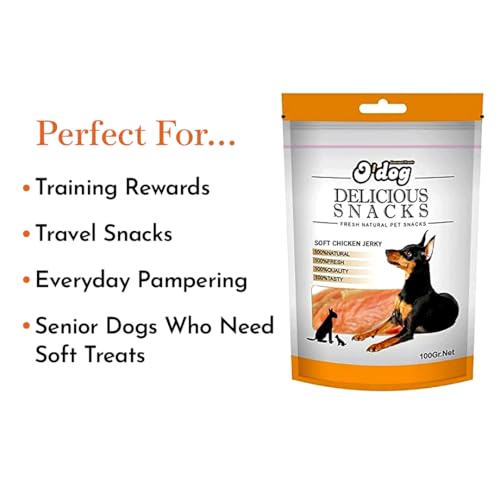Image of Pets Empire O'Dog Soft Chicken Jerky Treat for Dogs (100gm)| Fully Digestible, Natural Delicious and Healthy Treat | Natural Puppies & Adult Dog Treat | No Artificial Colours or Preservatives