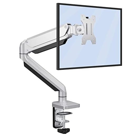 ErGear single skärmstativ med gasfjäder för 13”-32” -skärm Full Range Motion Design Ergonomisk bildskärm skärmmontering Lutning ± 45° Vridbar 180° Rotation 360° VESA 75/100mm Vikt max 8KG - Silver