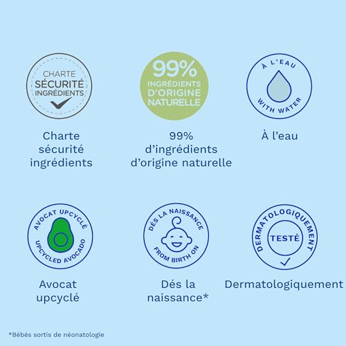 BÉBÉ ENFANT lingettes non parfumées à base d’eau compostables à domicile 60 unités - vue 3