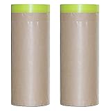 Paint Masking Paper with Adhesive，18 inch x 50 feet Tape and Drape Painters Paper Roll, Assorted...