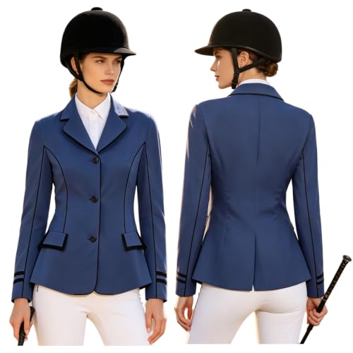 Veste de compétition équitation stretch et respirante noire