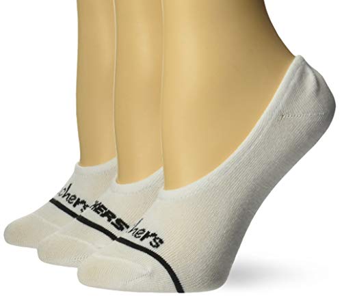 Skechers Women's 3 Pack Liners, White/black, 9-11