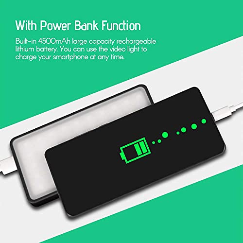Andoer RGB LED Videoleuchte, LED Videolicht Dimmbare 3000K-6500K Kamera Licht mit 4500 mAh Power Bank-Funktion für Live… – Bild 6