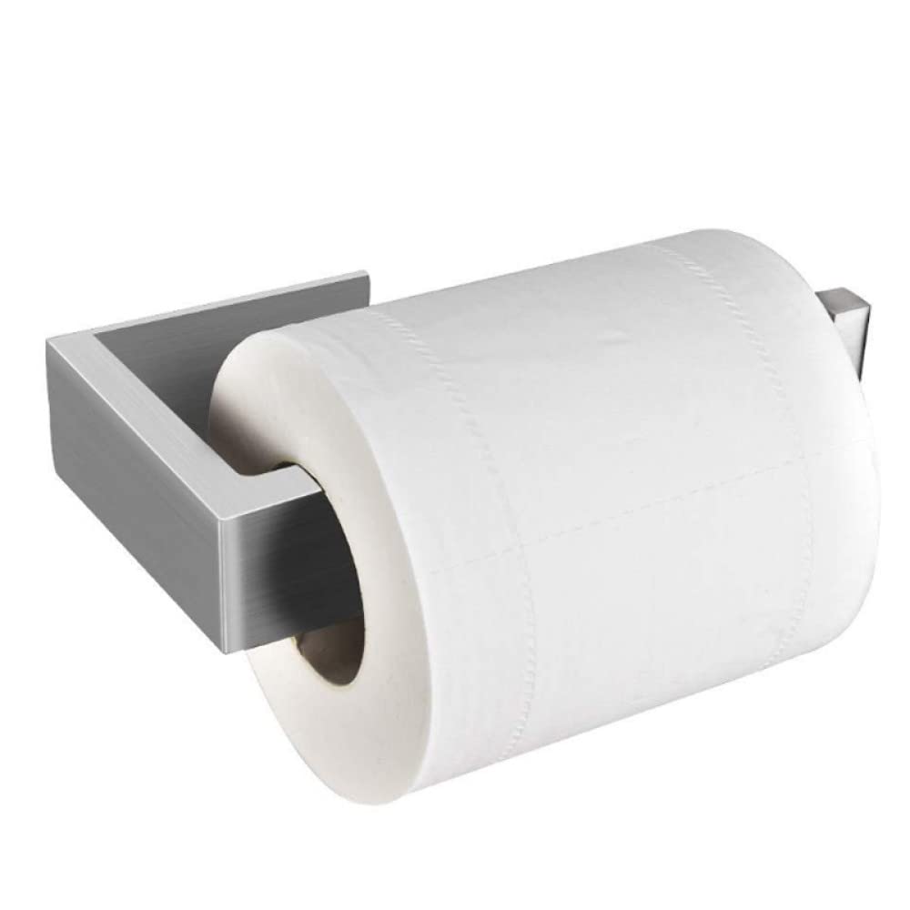 Portarrollos de Papel higiénico Adhesivo 304 Acero Inoxidable Cepillado WC Baño Cocina Papel Portarrollos Toallero Rack Tissue Hanging Square, H