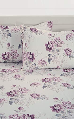 Image of Swayam Mercerized Pure Cotton Single Bedsheet with 1 Pillow Cover | Size 60 x 90 inch | 250 TC | Floral Design | Soft Breathable Bed Sheet | Comfortable & Durable for Bedroom - Pink