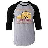 Pop Threads Mos Eisley Cantina Tatooine Raglan Baseball Tee Shirt Black Sleeves L