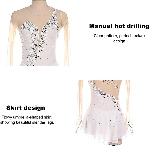 Exercício Correndo Vestido de patinação artística no gelo para menina senhora Vestido de patinação n