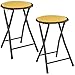 Lot de 2 Tabourets pliants avec Effet Velours - Jaune