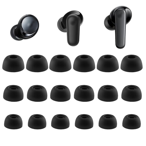 NANLANFAN Replacement Silicone Ear Tips for Soundcore by Anker P20i / P30i / Space A40 Wireless Earbuds, 9 Pairs (S/M/L, Black)