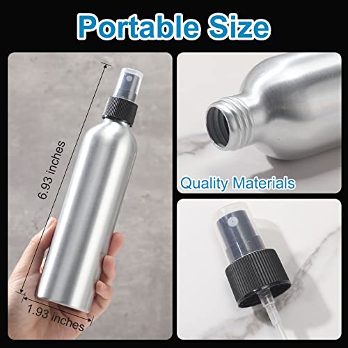 Irenare 24 Pcs Small Spray Bottles Aluminum Fine Mist Spray Bottles Bulk Metal Essential Oil Storage for Perfume Toner Liquid Refillable Pump Vials Atomizer Containers for Room Travel(8 Oz)2