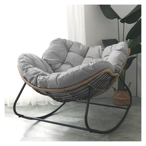 Fauteuil à bascule moderne en rotin noir design intérieur extérieur
