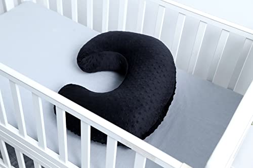 Image of Nursing Pillow and Positioner Breastfeeding and Bottle Feeding | Propping Baby, Tummy Time, Sitting Support for Baby Boy and Baby Girl, with Removable Dots Cover (Black)