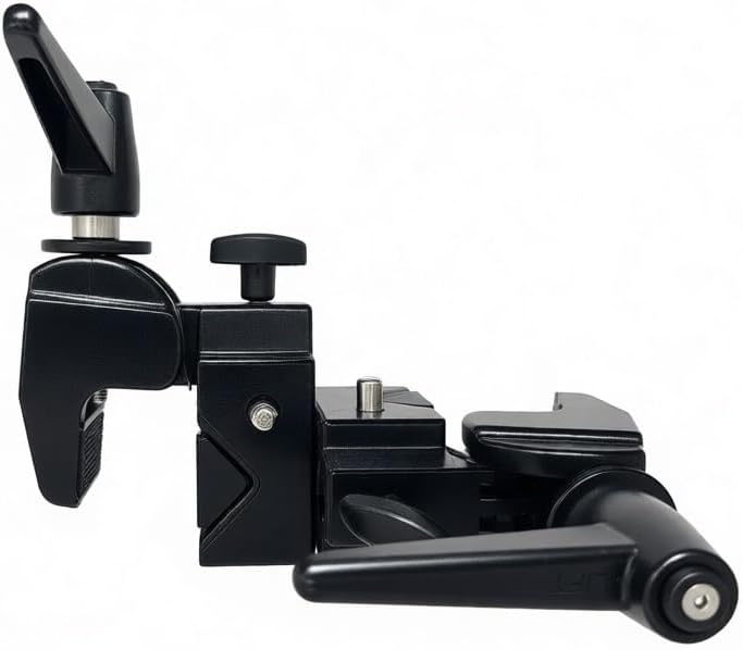 Double Super Clamp with Standard 5/8" Stud for Photo Studio Light Stand,Photo Boom Stand,Cross Bars