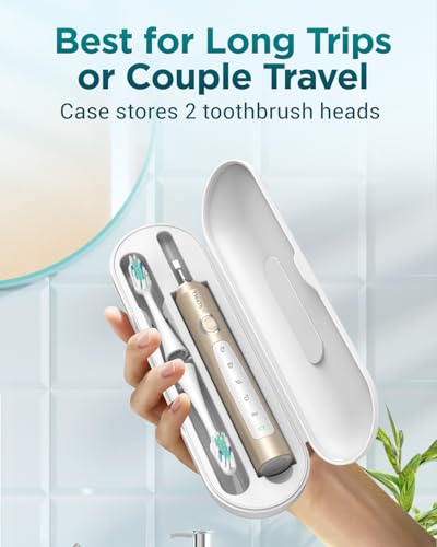Elektrische Zahnbürste für Erwachsene - Schallzahnbürsten mit 8 Zahnbürstenköpfen (3 Typen) und 2 Minuten Smart Timer, 90 Tage Akkulaufzeit, 5 Putzmodi, Reiseetui – Bild 7