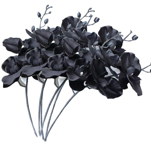 Künstliche Phalaenopsis-Blumen, 45,7 cm, Schwarz, künstliche Orchideen,...