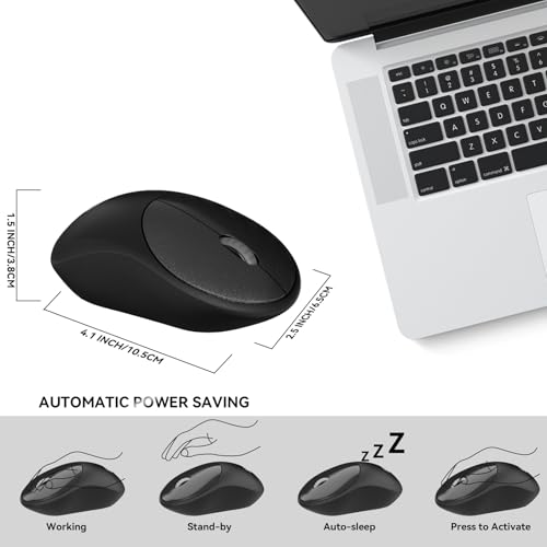 Image of Wireless Keyboard and Mouse Combo, FD iK6630 2.4GHz Cordless Cute Round Key Set Smart Power-Saving Quiet Slim Combo for Laptop, Computer,TV and Mac