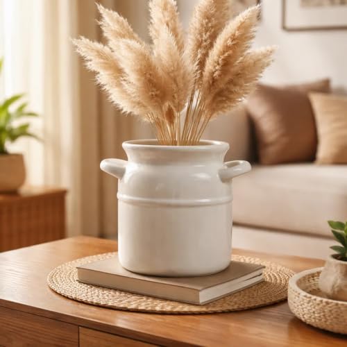 Image of SPHINX Decorative Ceramic Vase, Flower Vase, Pampas Grass Vase, Ceramic vase for Living Room,Ceramic vases for Home Decoration Glossy Finish 6 inch-Handi