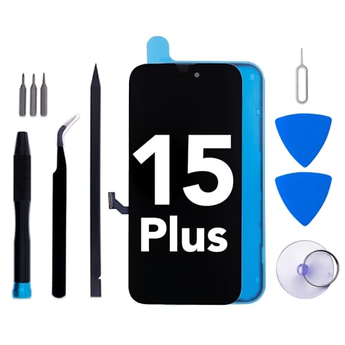 for iPhone 15 Plus Screen Replacement kit 6.7 LCD Display 3D Touch Digitizer Assembly with Frame Adhesive and Repair Tools (Model A2847 A3093 A3096 A3094)