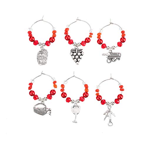 Hemoton 6 peças de pingentes de taças de vinho de Natal, marcadores de taças de vinho, marcadores de