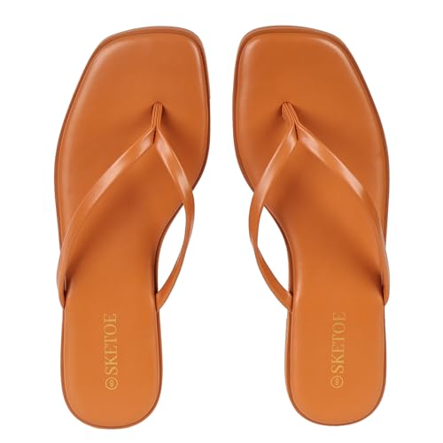 Image of Flip Flops Sandals for Women Square Toe Lightweight Thong Slides