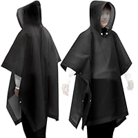 ANYOO Rain Poncho Kids Waterproof Raincoats for Boys Girls, 2 Pack Lightweight PEVA Rain Cape with Large Hood fit Kid Height 100-150cm