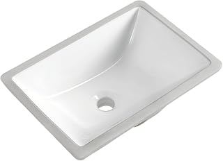 Durable Rectangle Undermount Sink Vitreous Ceramic Lavatory Vanity Bathr...