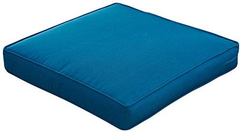 Image of QILLOWAY Outdoor /Indoor Deep Seat Cushions for Patio Furniture, All Weather Lawn Chair Cushion 24 x 24 inch 1 Set (Peacock Blue)