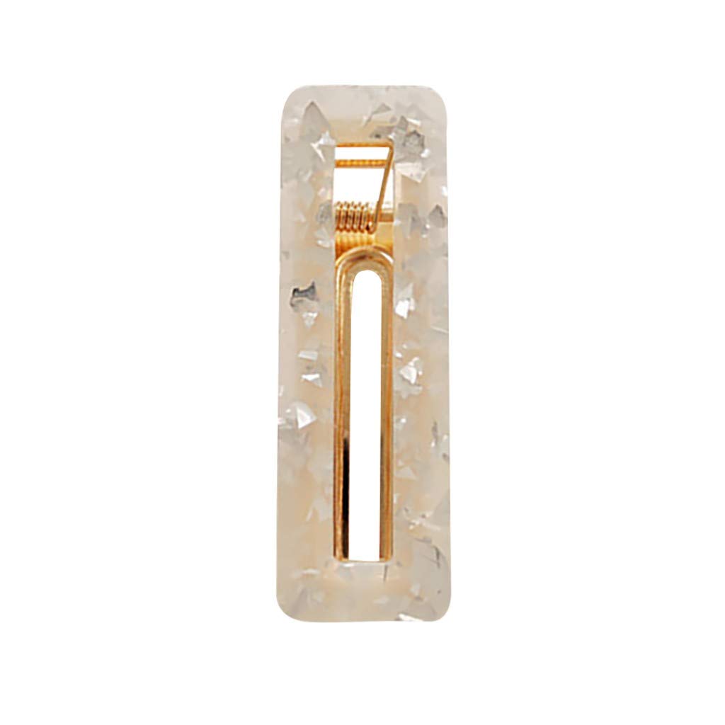 Bylater Acrylic Hair Clips Resin Hair Barrettes Geometric Hair Clips Marble Pattern Hairpins for Women Girls and Ladies Hair Accessories(J)