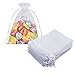 Gmnosuw 100 Piece Organza Satin Drawstring Gifts Bags for Jewelry, 5x7 Inches Sheer Fabric Mesh White Craft Pouches for Baby Shower,Christmas,Birthday,Party Favors,Wedding,Bride Gift,Business