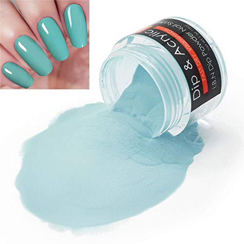 2 In 1 Nail Dip Powder & Acrylic Powder Blue (Added Vitamin and Calcium) I.B.N Dipping Powder Color 1 Ounce, Non-Toxic & Odor-Free, No Need Nail Lamp Dryer (60)