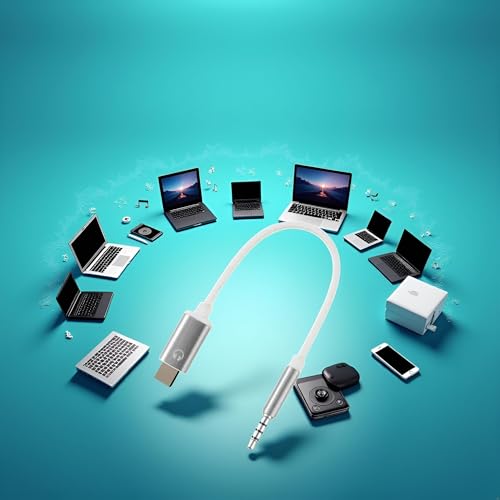 Cable adaptador 3.5mm macho a USB-C hembra plata miniatura 2