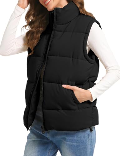 Polu Puffer Vest Women Zip Up Stand Collar Sleeveless Down Vests Oversized Padded Gilet Jacket2