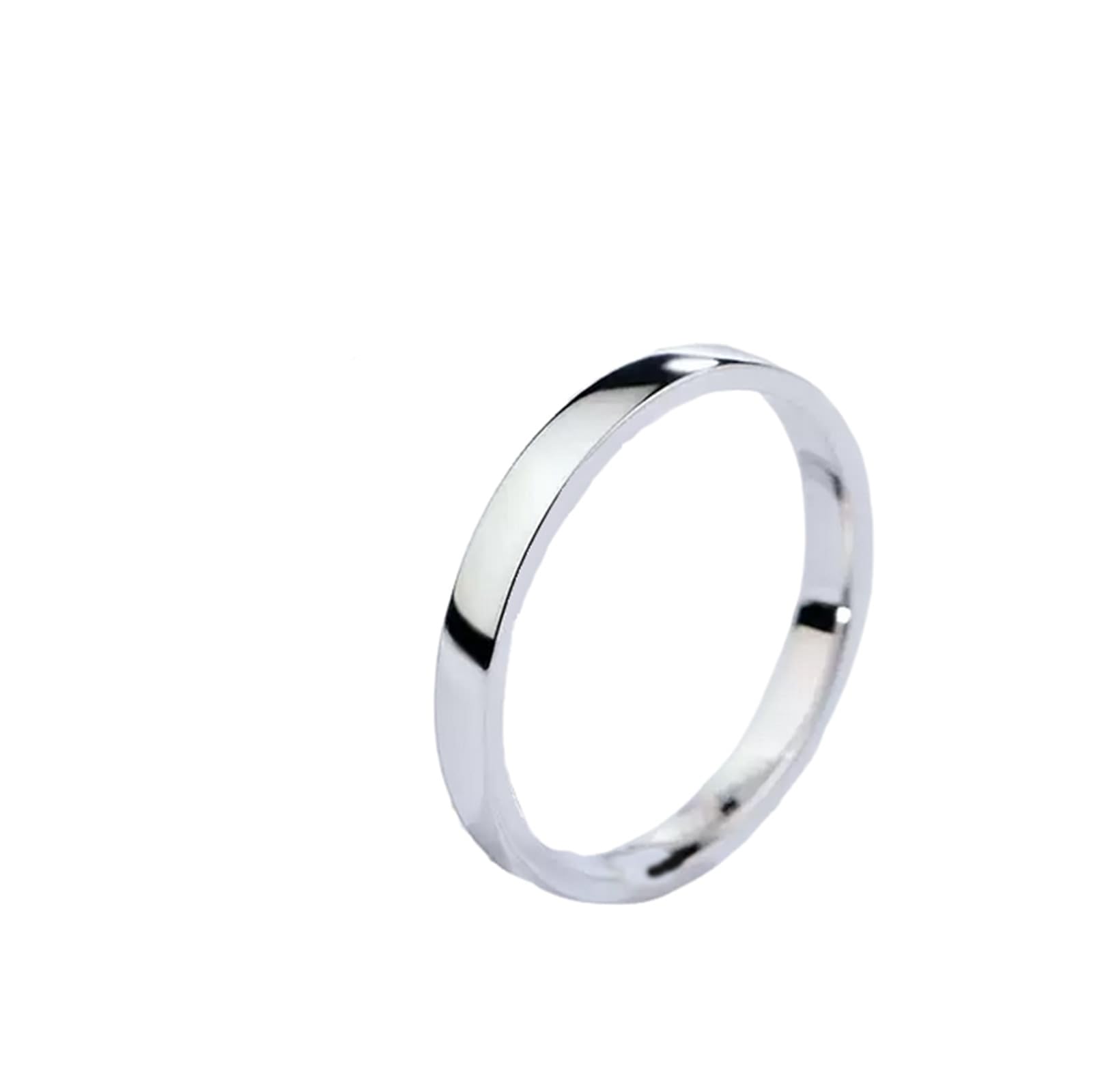 KnSam Gioiello in vero oro bianco PT950/9 K/14 K/18 K, anello di fidanzamento classico, in oro bianco 18/14/9 carati, misura 47-70