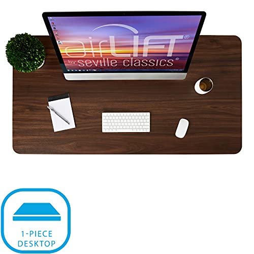 Image of Seville Classics AIRLIFT Pro S3 54 inch Solid-Top Commercial-Grade Electric Adjustable Standing Desk (51.4 inch Max Height) Table - Black /Walnut