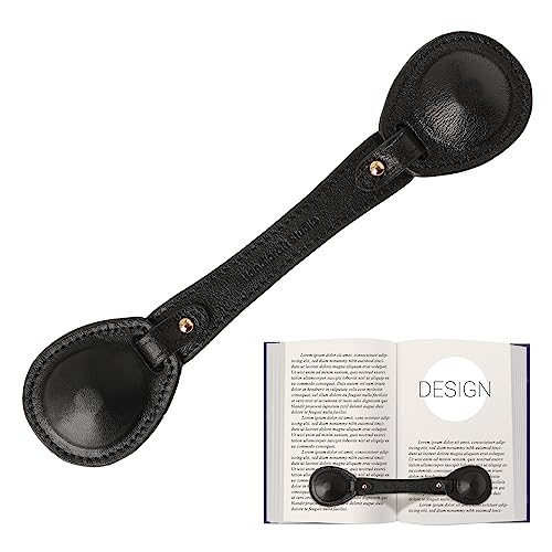 Image of Leather Weighted Book Page Holder for Women Men, Book Weight Page Holder for Reading, Book Accessories Gift for Book Lovers (Black)