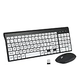 Full Size Large Print 2.4g Wireless Keyboard and Mouse with Oversized Print for Kids Visually Impair