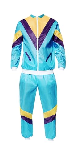 MJPARTY Mens 80s 90s Shell Suit Fancy Dress Outfit Jimmy Costume Scouser Tracksuit Stag Do 1980s 80's Costumes (Medium)